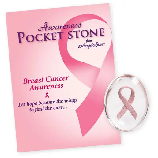 Pink Ribbon Pocket Stone
