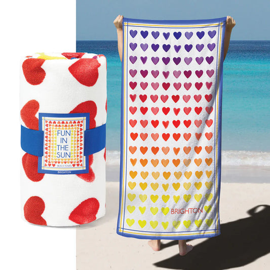 Ombre Heart Beach Towel