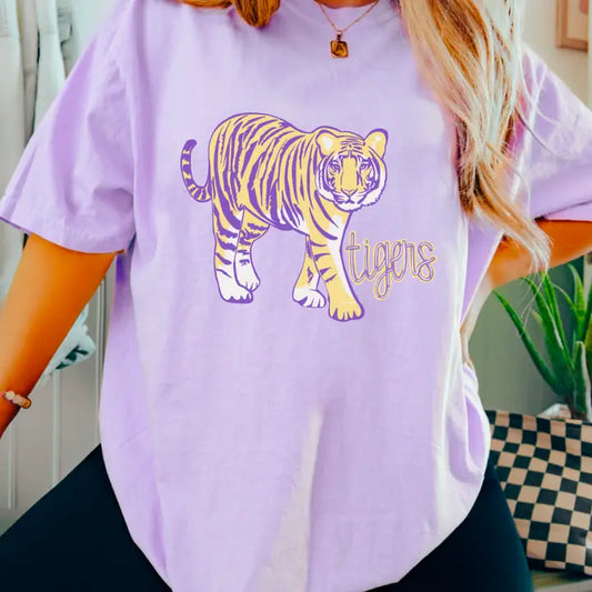 LSU Purple Tiger Mascot Tee