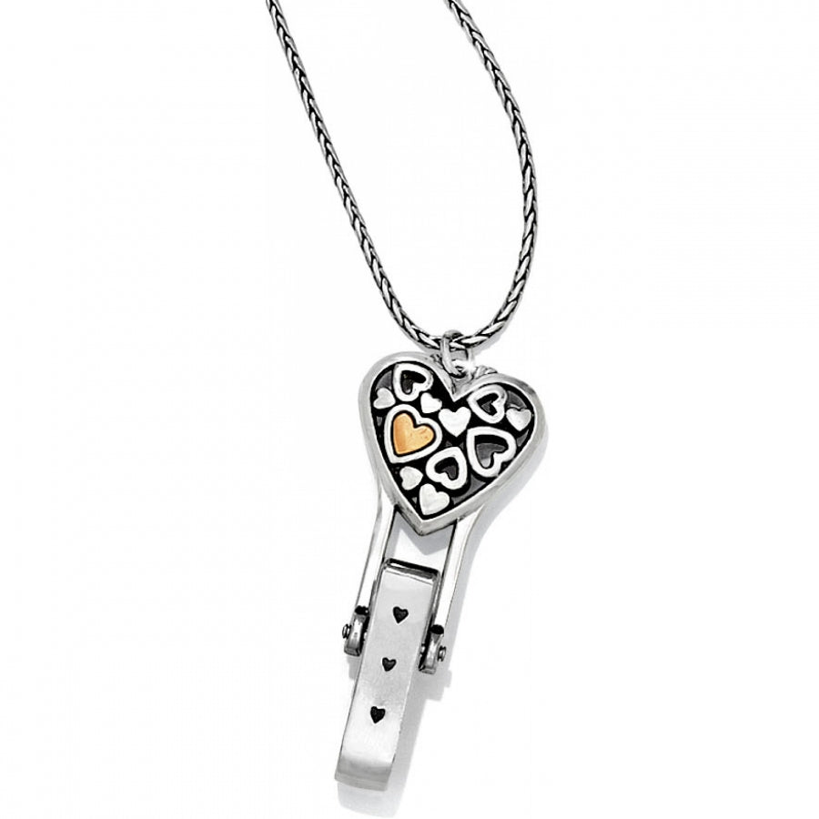 Floating Heart Badge Clip Necklace - The Season Boutique