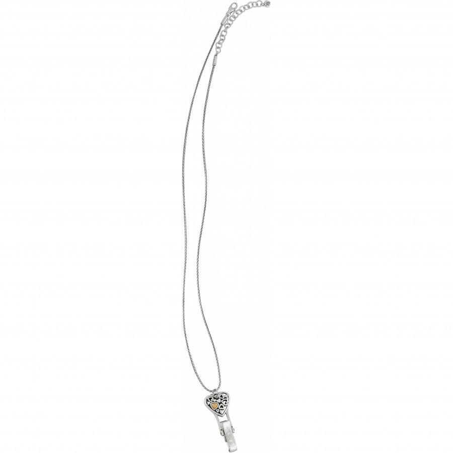 Floating Heart Badge Clip Necklace - The Season Boutique