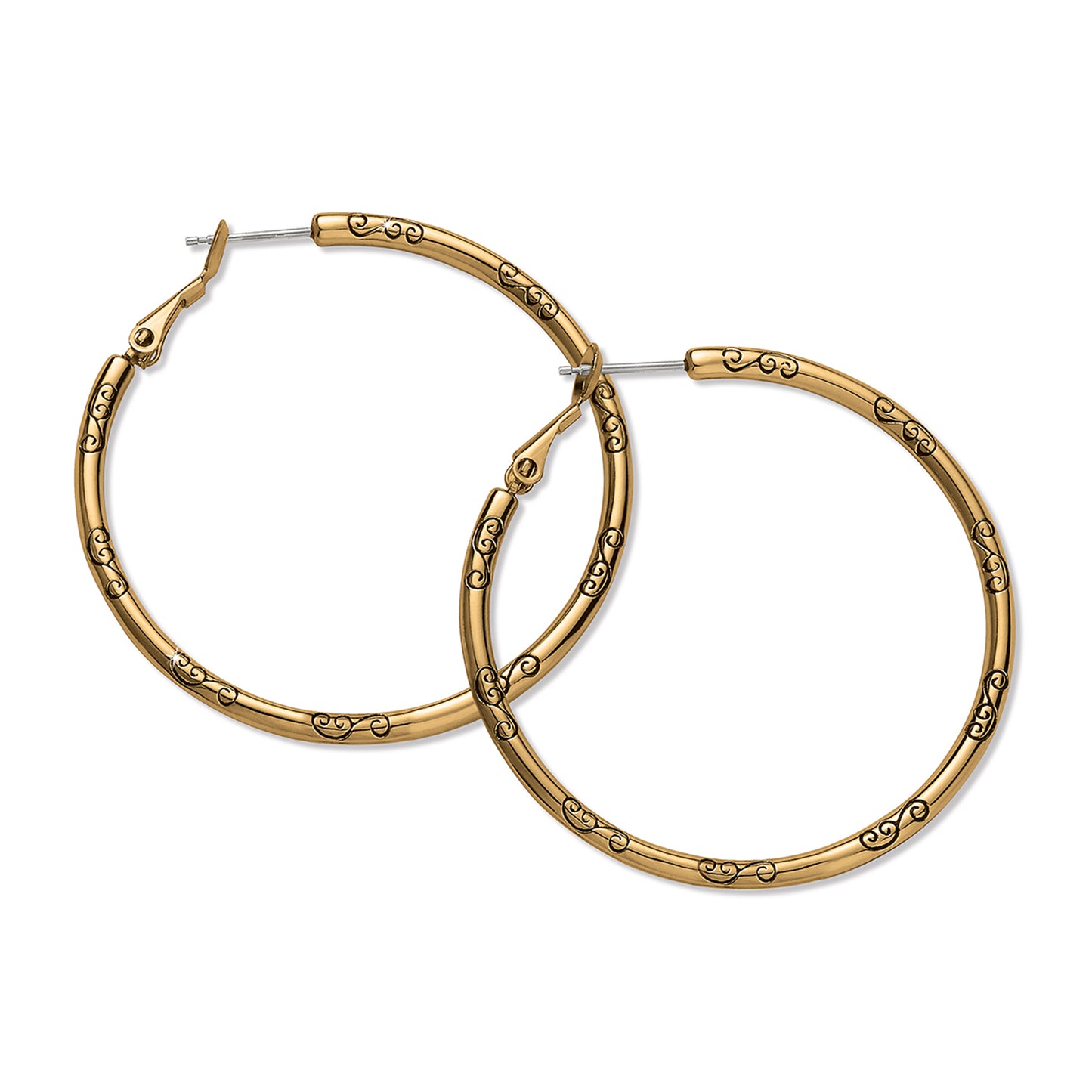 Large GP Hoop Charm Earrings