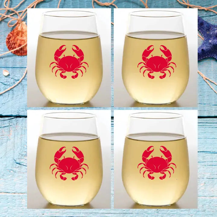 Red Crab Wine Glasses