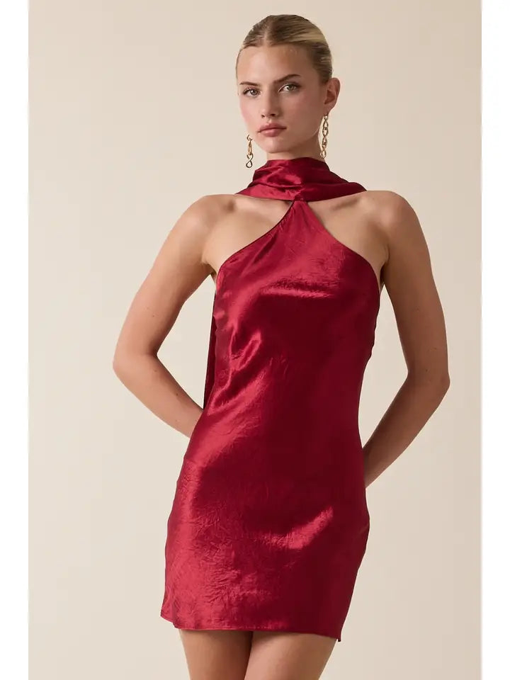 Red Gleam Mini Dress