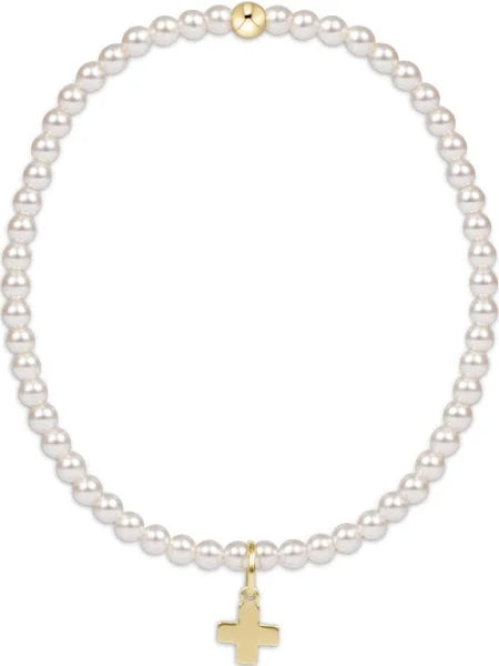 egirl Classic Pearl Bead Bracelet with Signature Cross Charm