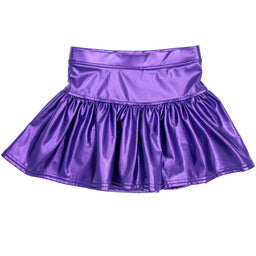 Slick Metallic Gathered Skort - The Season Boutique