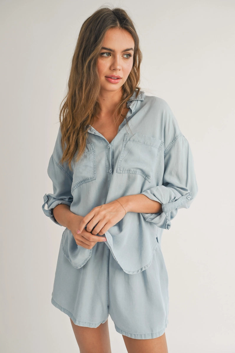 Denim Button Down Top