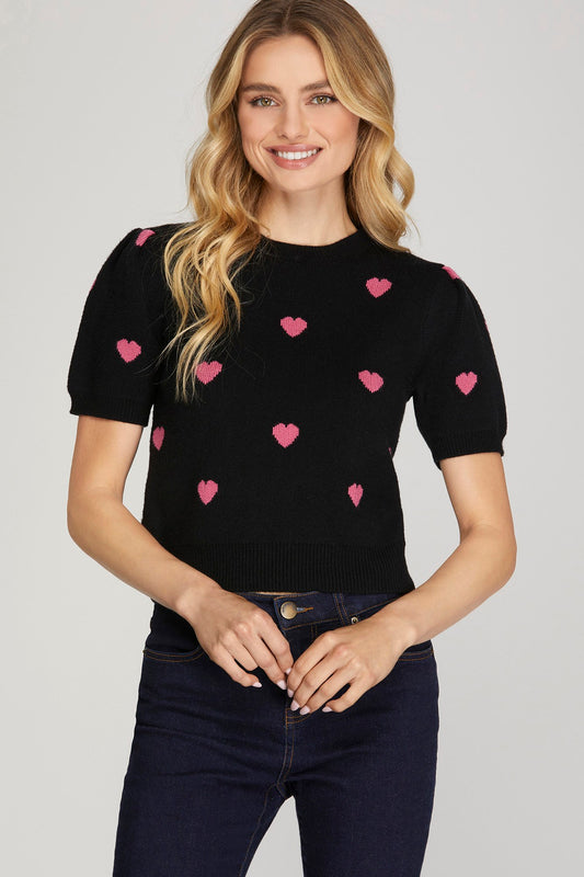 HEART PATTERN SWEATER