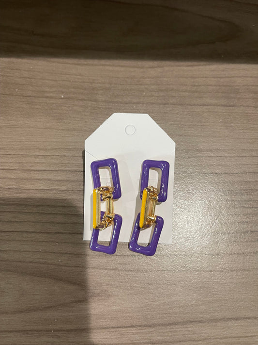 LSU Chained Earrings