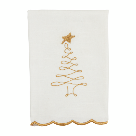 Tree Gold Scallop Towel