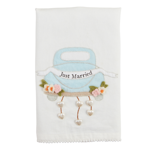 Just Married Wedding Tea Towel