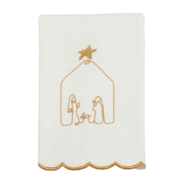 Nativity Gold Scallop Towel