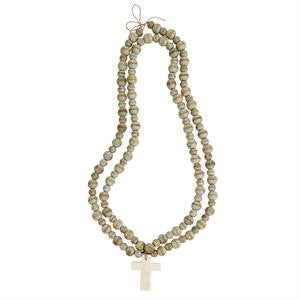 White Marble Cross Blessing Beads